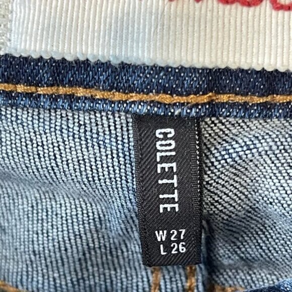 DRIFTWOOD Medium Wash Denim Colette Pretty in Fringe Cropped Jeans, 27 - Picture 7 of 11